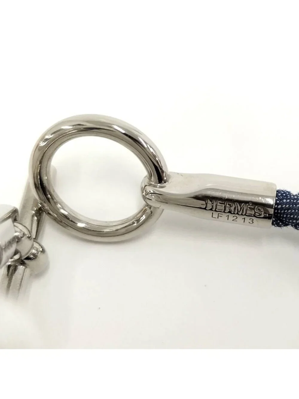 Hermes Glenan Bracelet Cotton Navy Silver